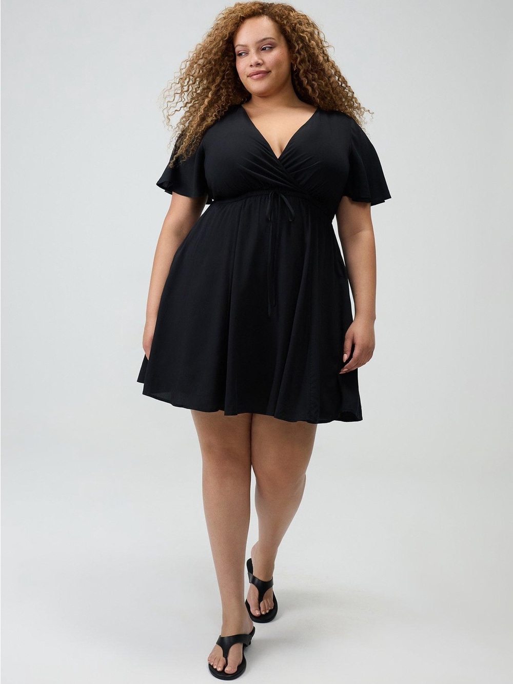 torrid Black Wrap Dress with Tie Waist